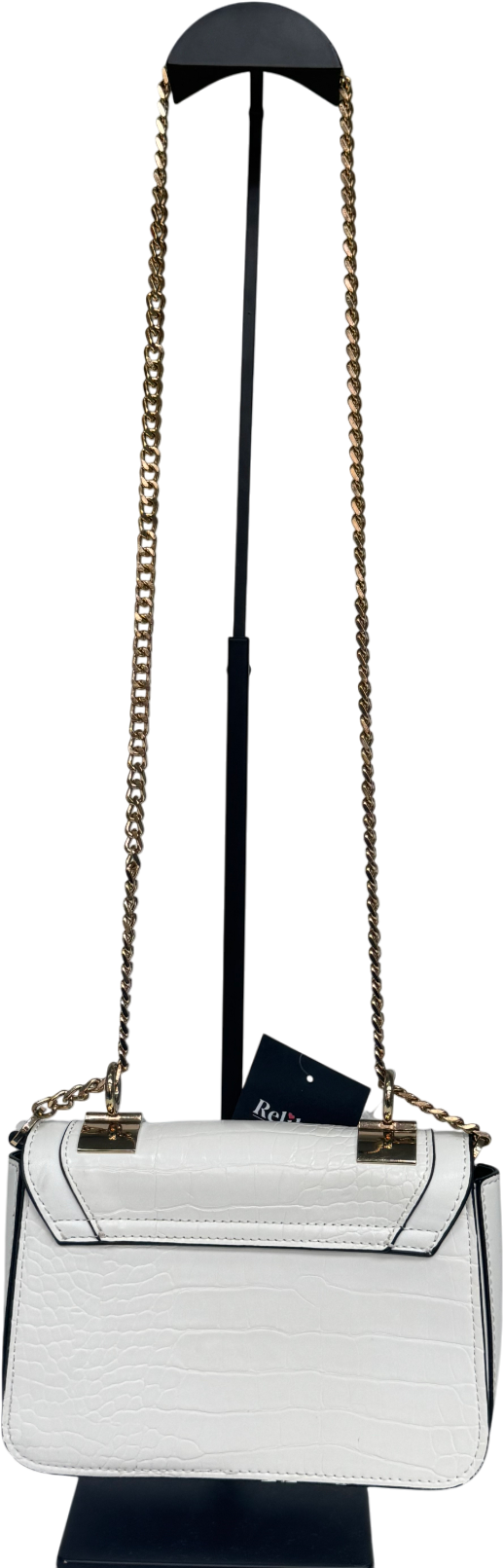 Topshop White Crossbody Shoulder Bag with Gold Shell detail