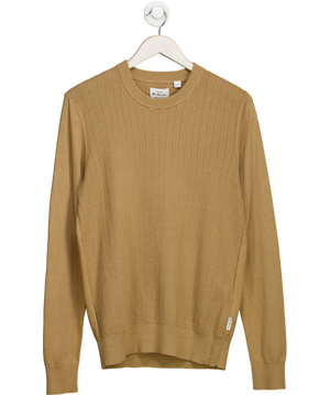 Ben Sherman Beige Textured Front Crew In Sand UK S