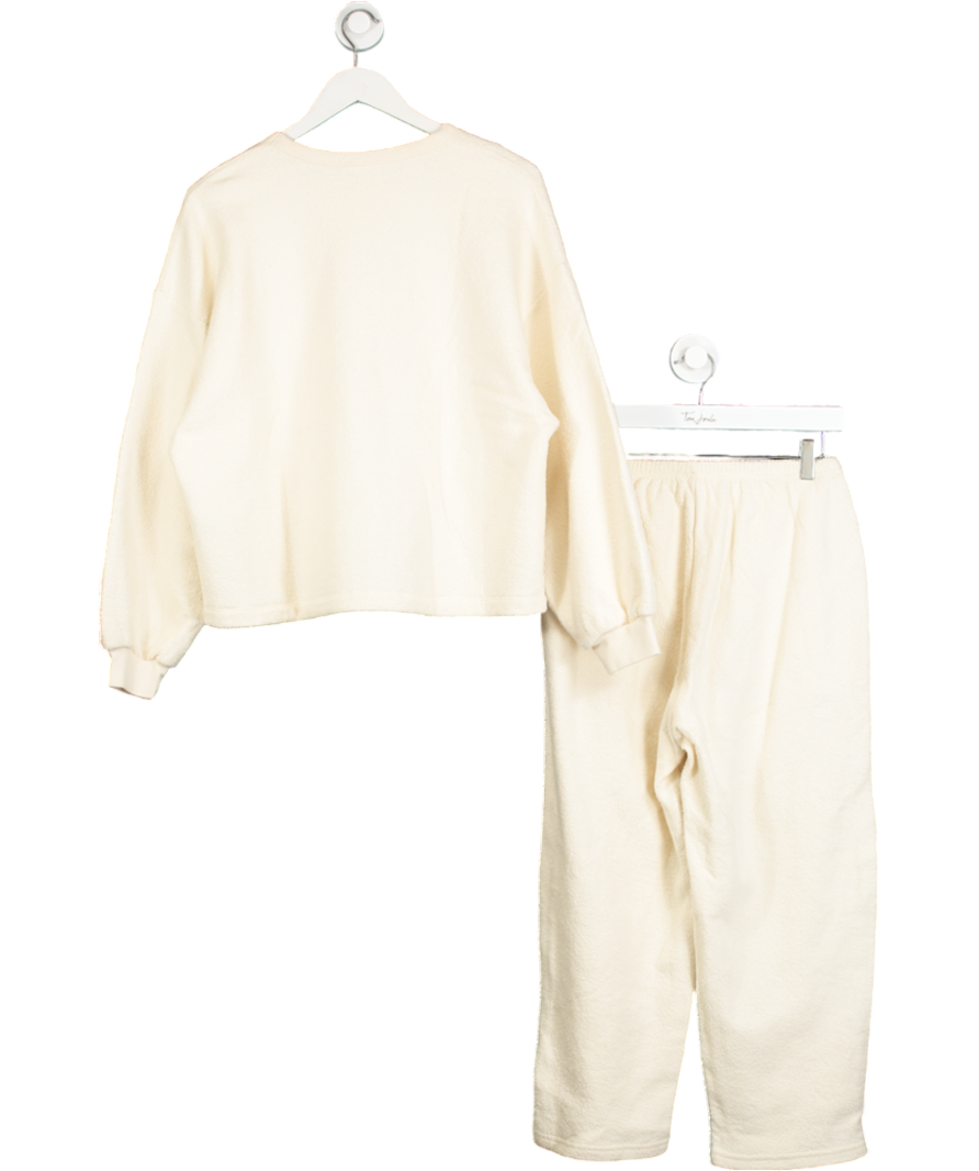 American Vintage Cream Boucle 2-piece Bobypark Organic Cotton Sweatshirt With Crew Neck And Joggers UK XS/S