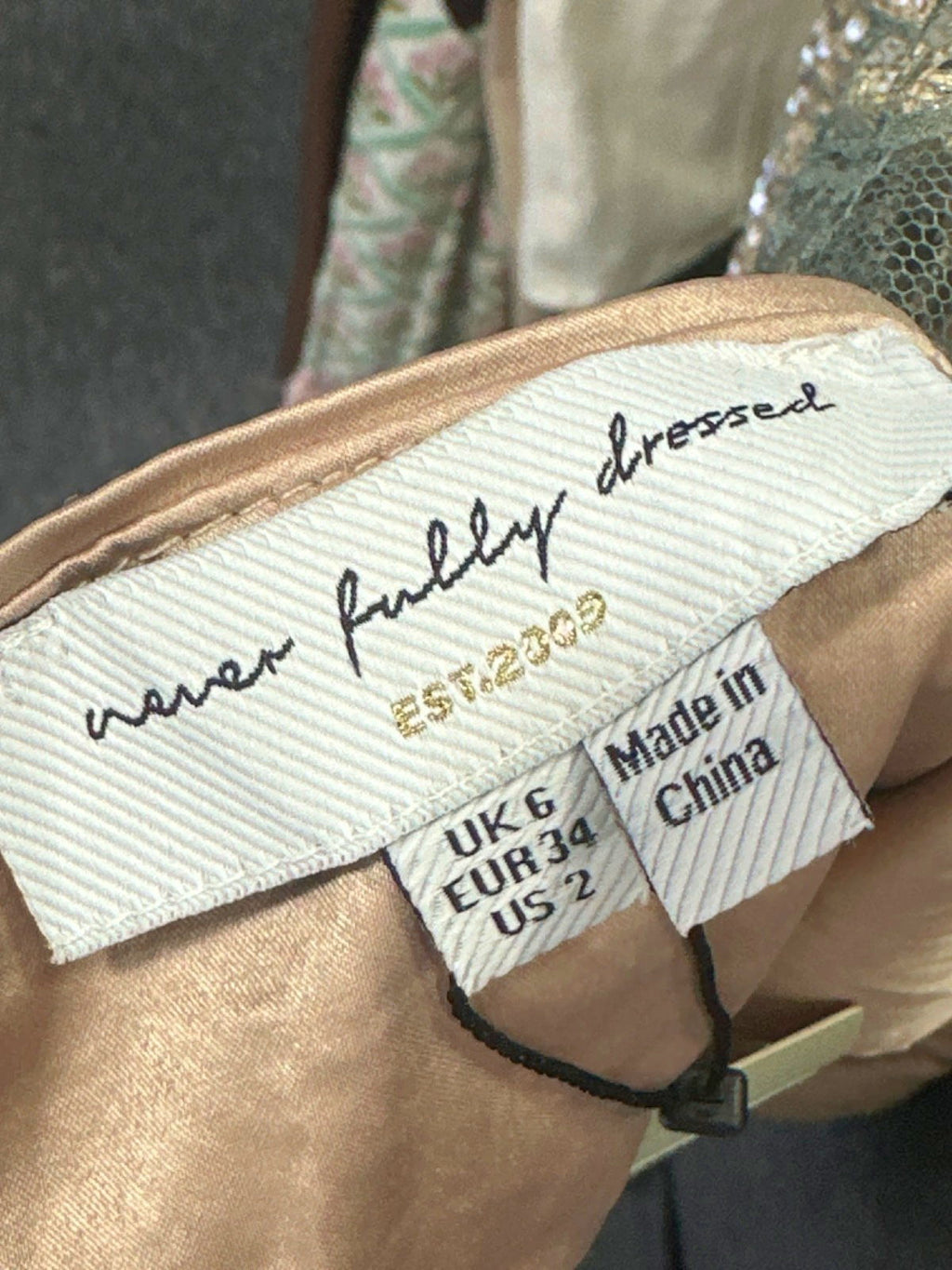 Never Fully Dressed Silver Sequin Mimi Dress UK 6