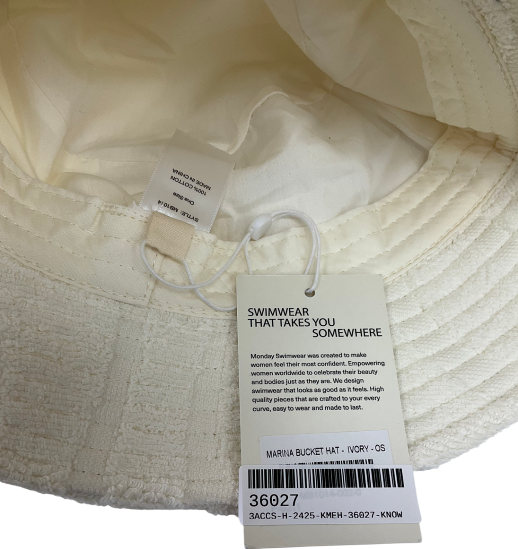 Monday Swimwear Cream Marina Bucket Hat One Size
