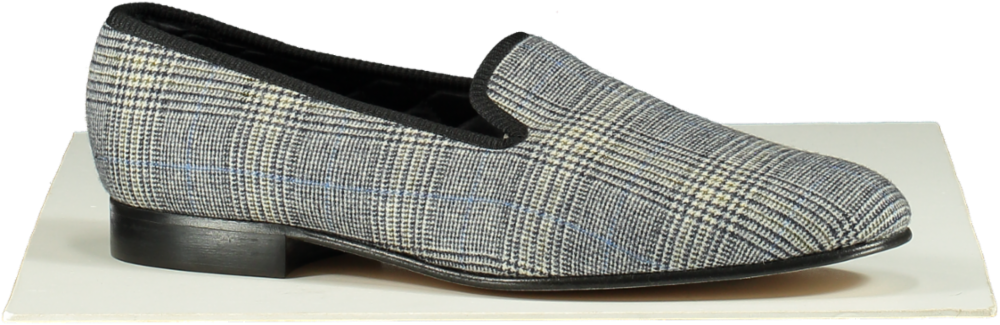 Lord Loafers Black/Grey Plaid Handmade Loafers UK 11