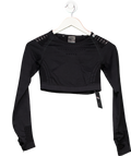 gymshark Glow Long Sleeve Seamless Crop Top - Black UK S