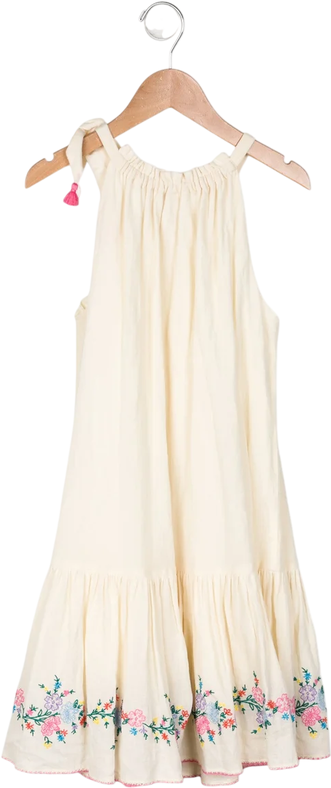 ZIMMERMANN Cream Girl's Clover Embroidered Dress 5 Years
