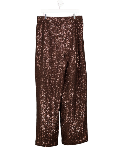 Monsoon X Sarah Corbett-winder Wide Leg Sequin Trousers Bronze UK 18