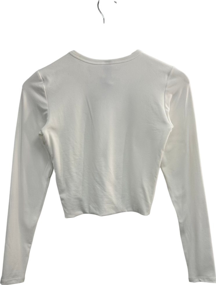 Windsor Long Sleeve White Stretch Top UK XS/S