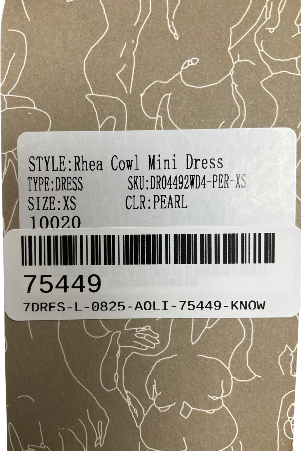 Meshki White Rhea Cowl Mini Dress - Pearl UK XS