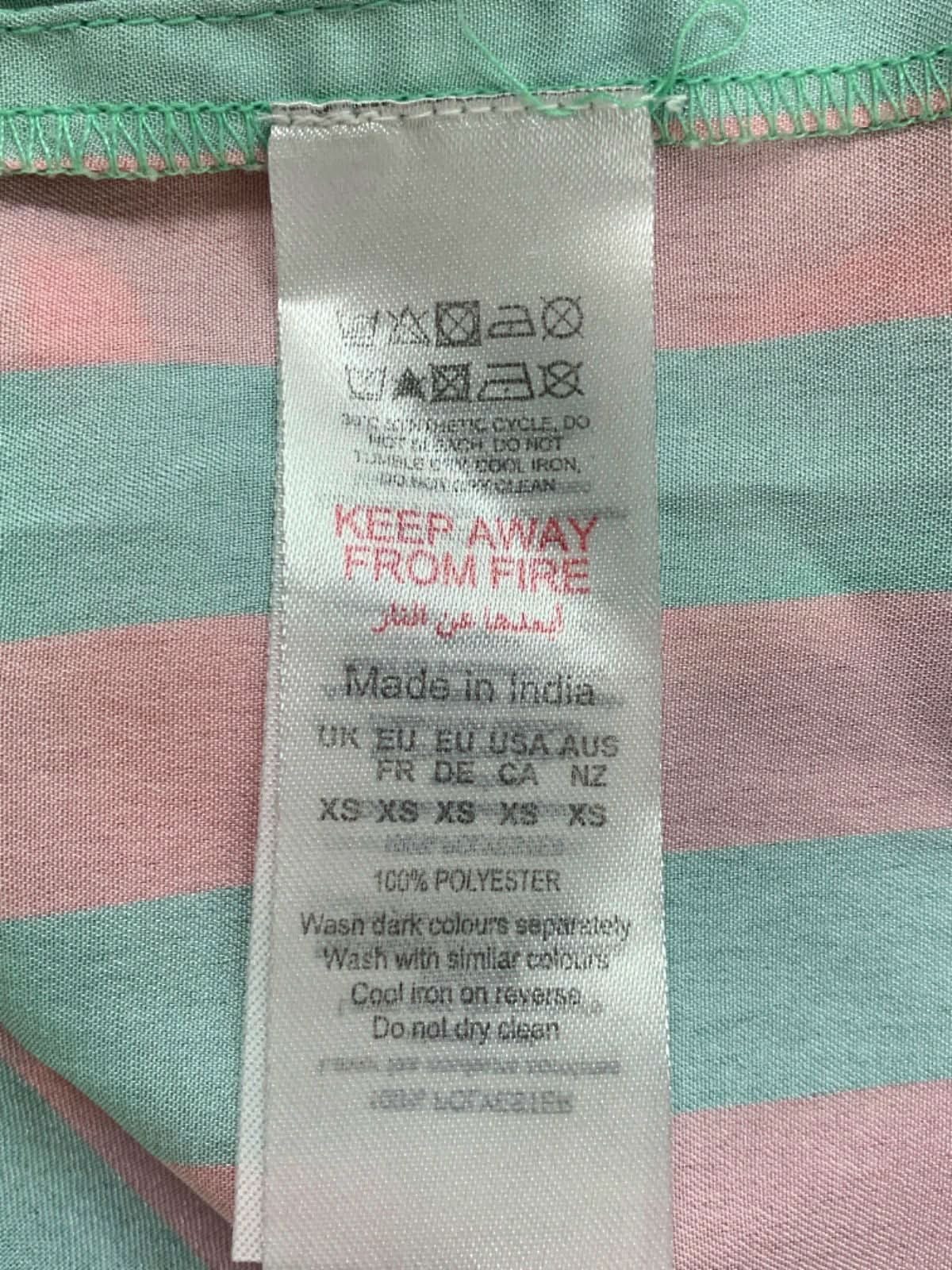 PrettyLittleThing Red and Green Striped Pyjama Set XS