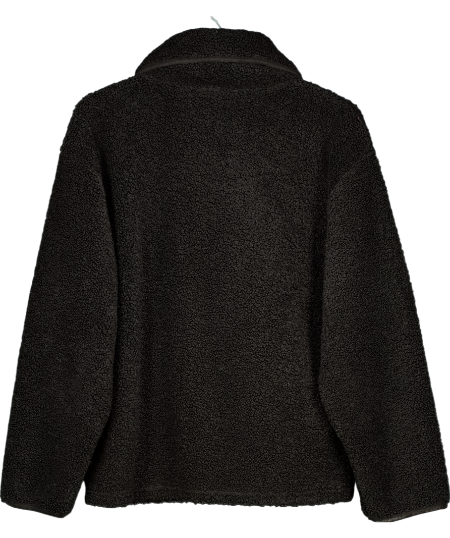Varley Black Sherpa Half-zip Pullover With gold hardware & Pockets UK XL
