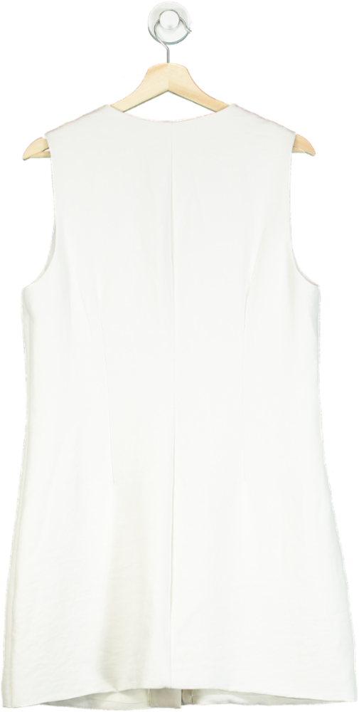 Abercrombie & Fitch White Sleeveless Button Front Dress UK L