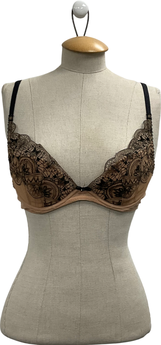 Gossard Beige Henna Padded Plunge Bra UK 32D