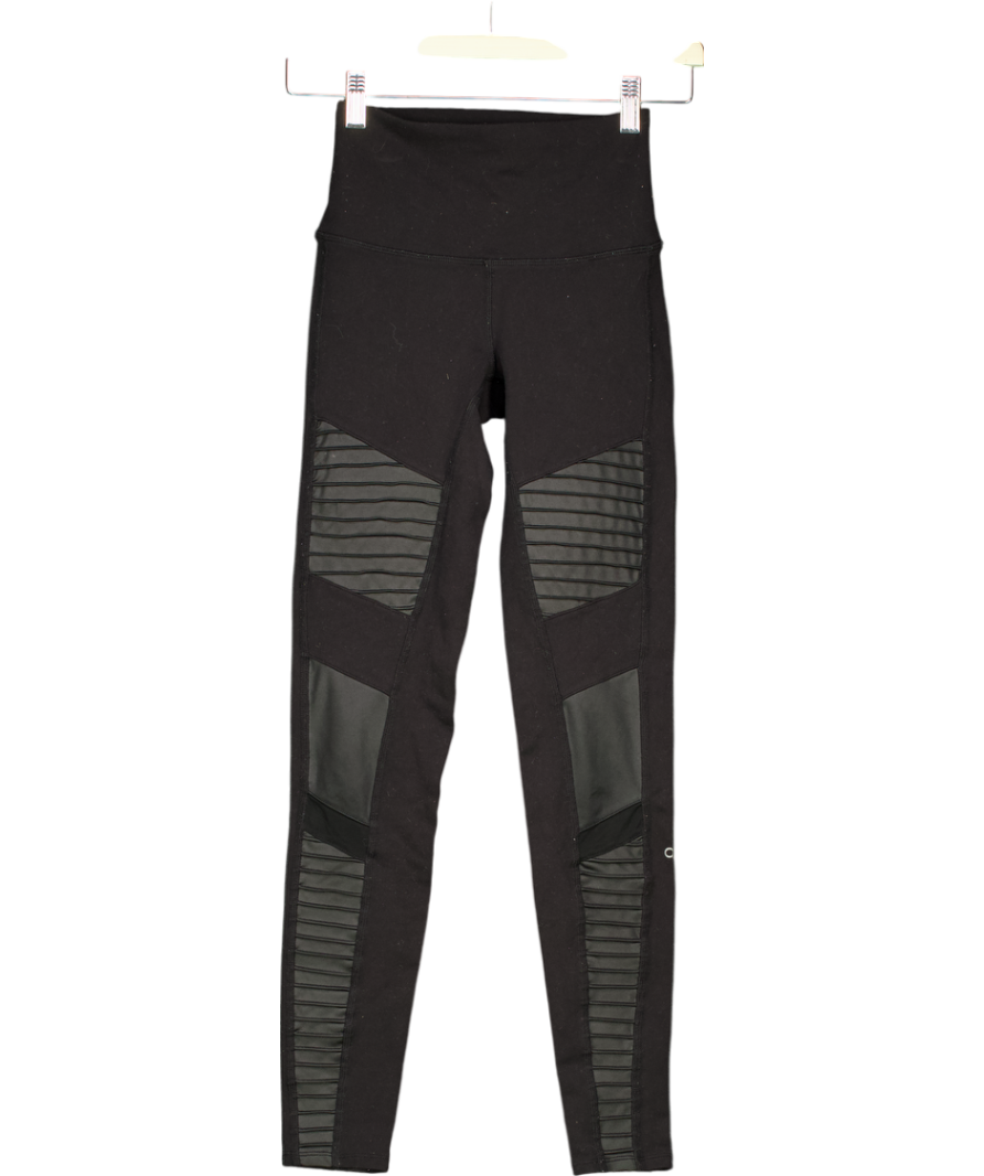 alo yoga Black 7/8 High-waist Moto Legging UK XXS