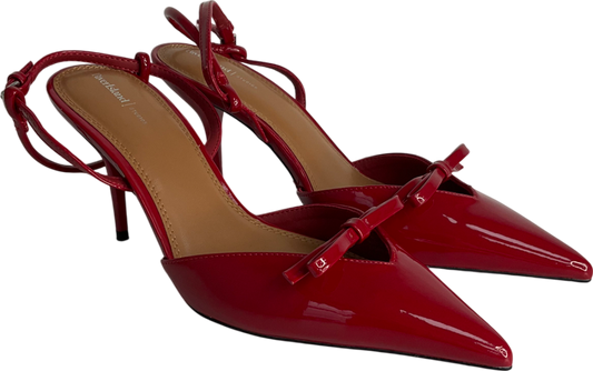 River Island Red Pointed Bow Heels UK 7 EU 40 👠