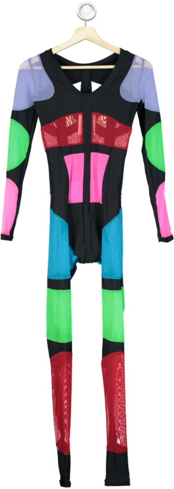 Simon Preen Multi Colour Block Long Sleeve Catsuit  OneSize