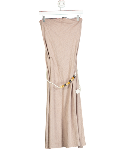 Free People Beige Beach Peyton Maxi Dress UK XS