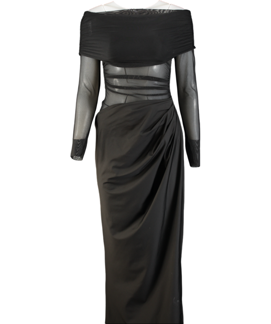 Black Off Shoulder Maxi Dress UK L