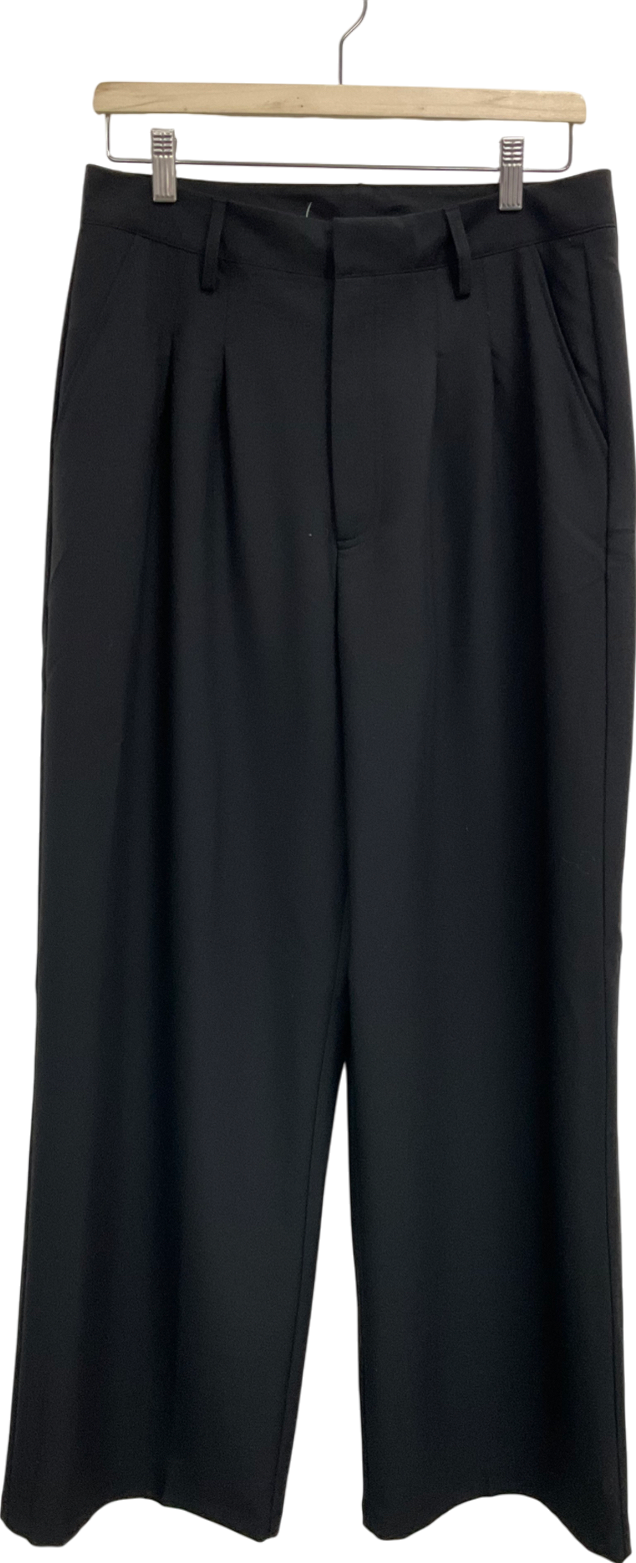 Collusion Relaxed Wide Leg Tailored Trousers In Black W32