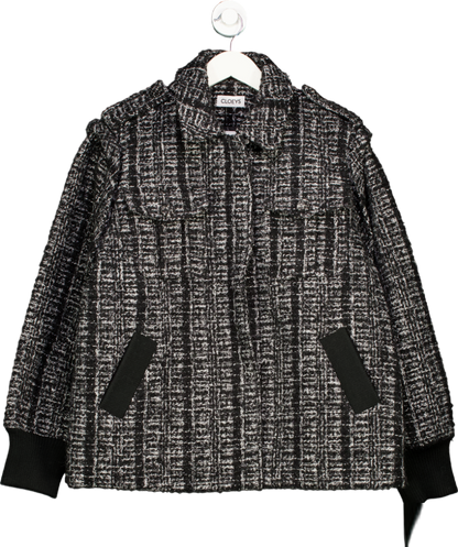 Cloeys Black Oversize Tweed Jacket UK S