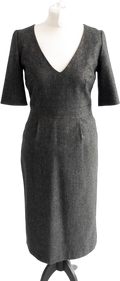 PIED A TERRE Grey Wool Blend Pencil Dress UK 10