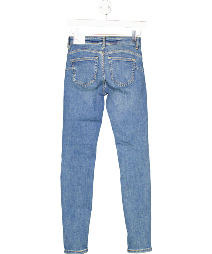 MANGO Blue Skinny Cropped Jeans UK 6