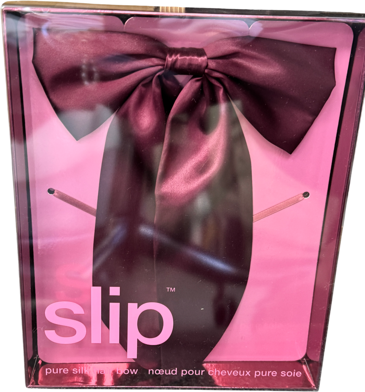 SLIP Red Large Crimson 100% Silk Hair Bow One Size