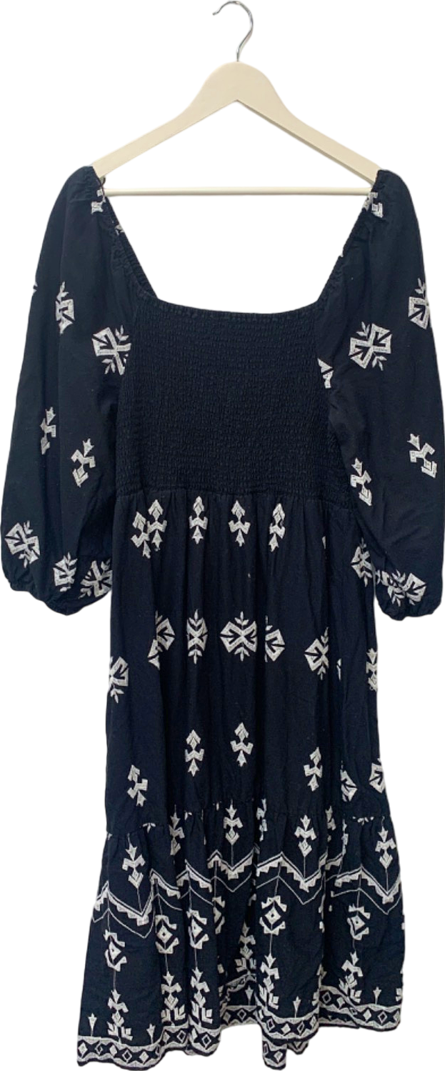 F&F Black Embroidered Dress UK 22