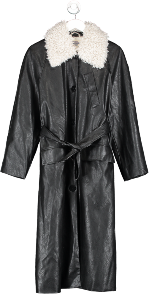 Baum Und Pferdgarten Black Delize Faux Leather Coat UK XS