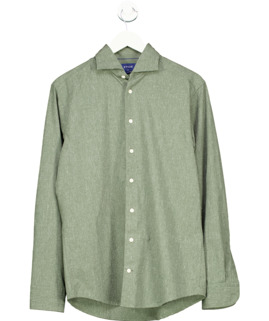 Eton Green Cotton Shirt UK M