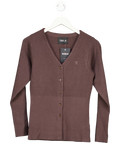T/ALA Knit-waisted Cardigan - Mocha Brown UK L