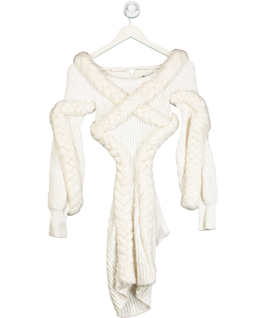 NBD Cream Elsie Boucle Mini Dress UK XS