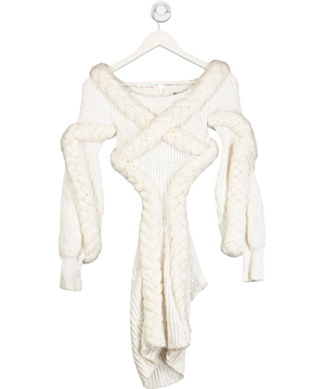 NBD Cream Elsie Boucle Mini Dress UK XS