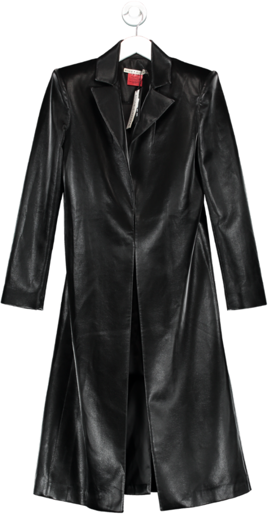 Buy Alice + Olivia Mya Faux-leather Longline Jacket - Black At 30