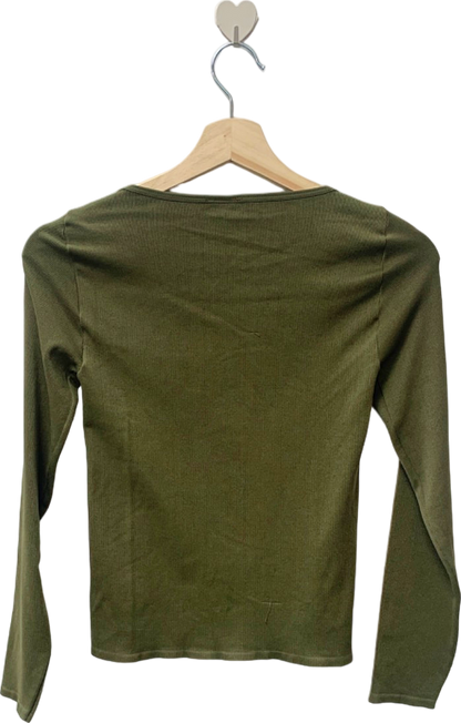 Urban Outfitters Olive Green Ribbed Long Sleeve Top L