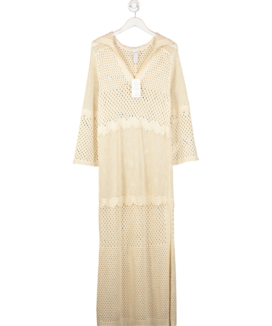 EVARAE Cream Ahlya Knitted Hoodie Dress UK 8
