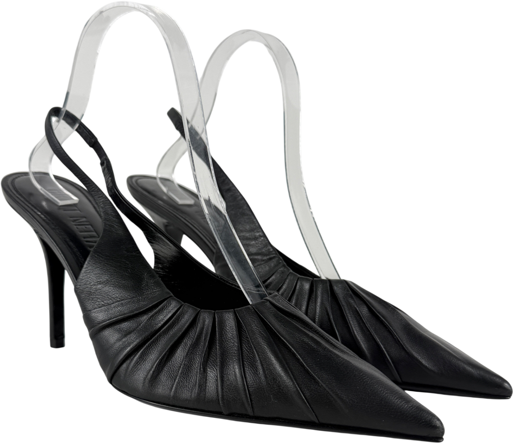 BRITT NETTA Black Angora Slingback UK 7 EU 40 👠