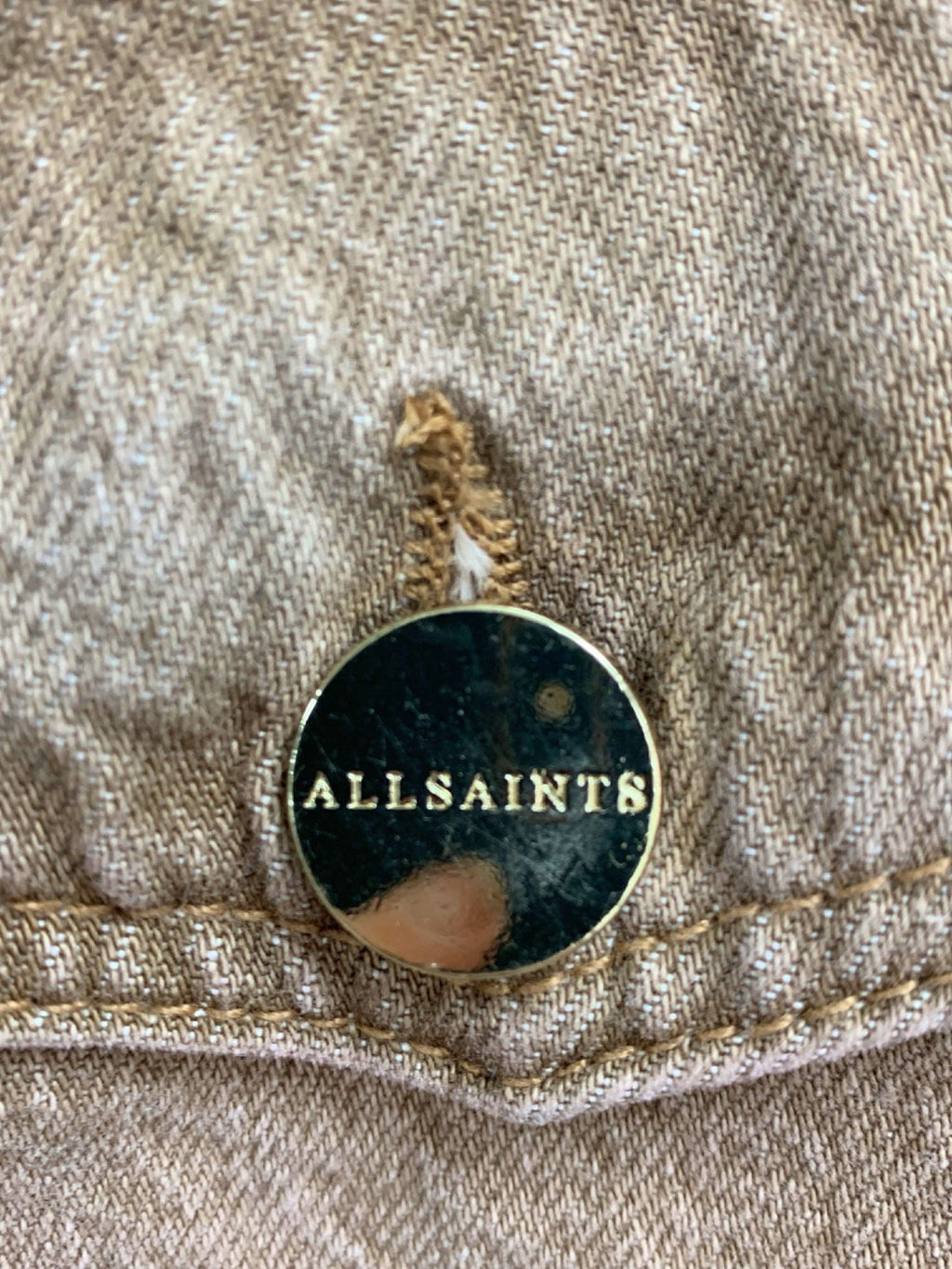 AllSaints Light Brown Willow Denim Jacket UK XS