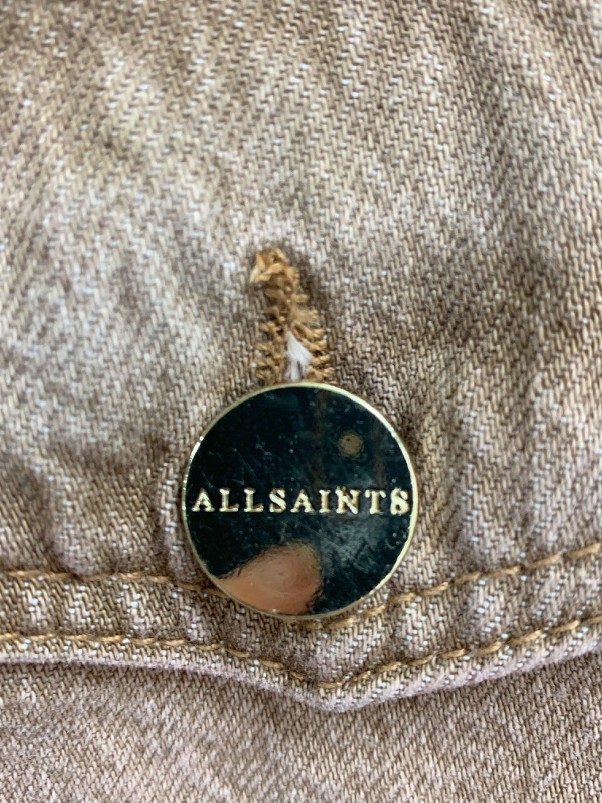 AllSaints Light Brown Willow Denim Jacket UK XS