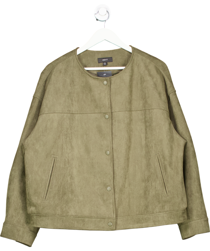 Next Green Suedette Bomber Jacket UK XL