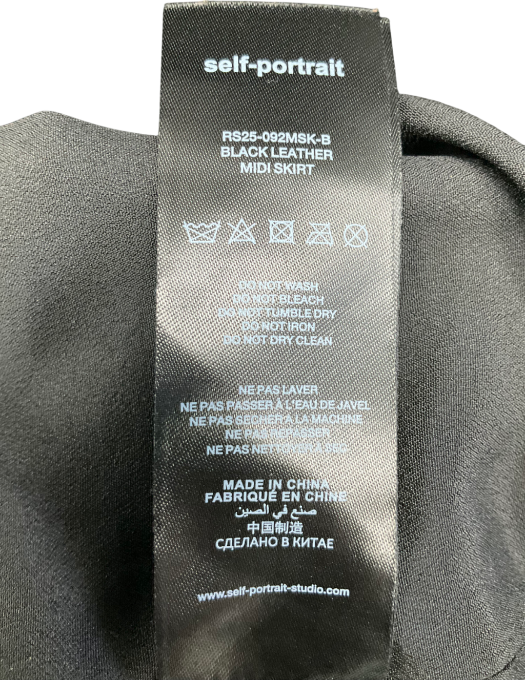 Reformation Black Leather Midi Skirt UK 8