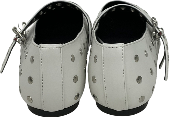 Next White Standard Fit Forever Comfort® Point Toe Stud Mary Jane Shoes UK 4.5 EU 37.5 👠