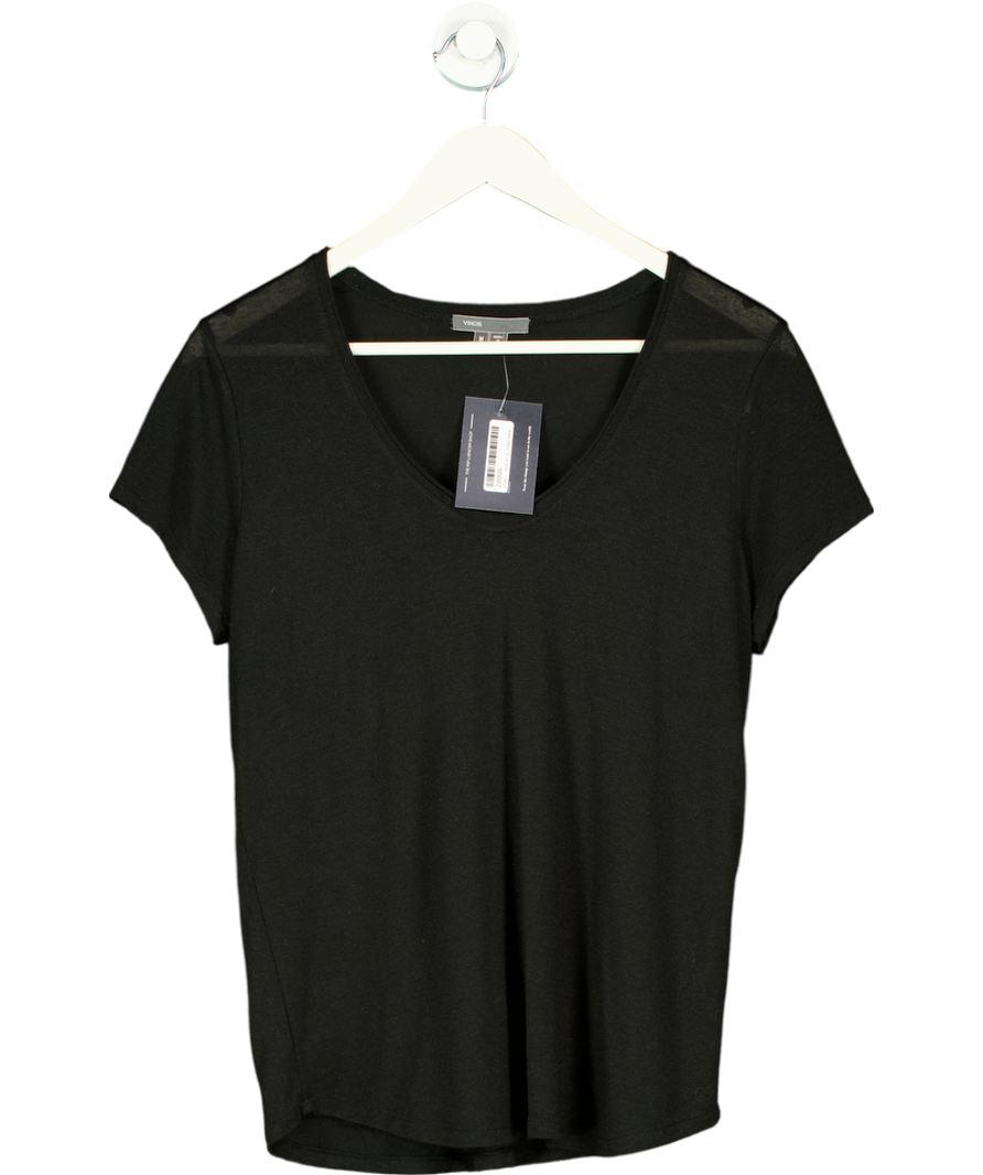 Vince. Black Drop Neck Top UK 12