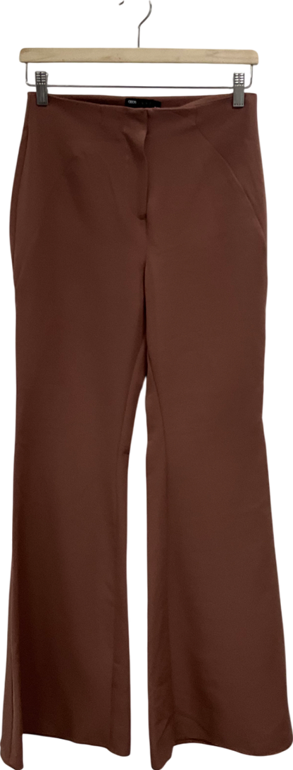 ASOS Brown Satin Flared Trousers UK 8