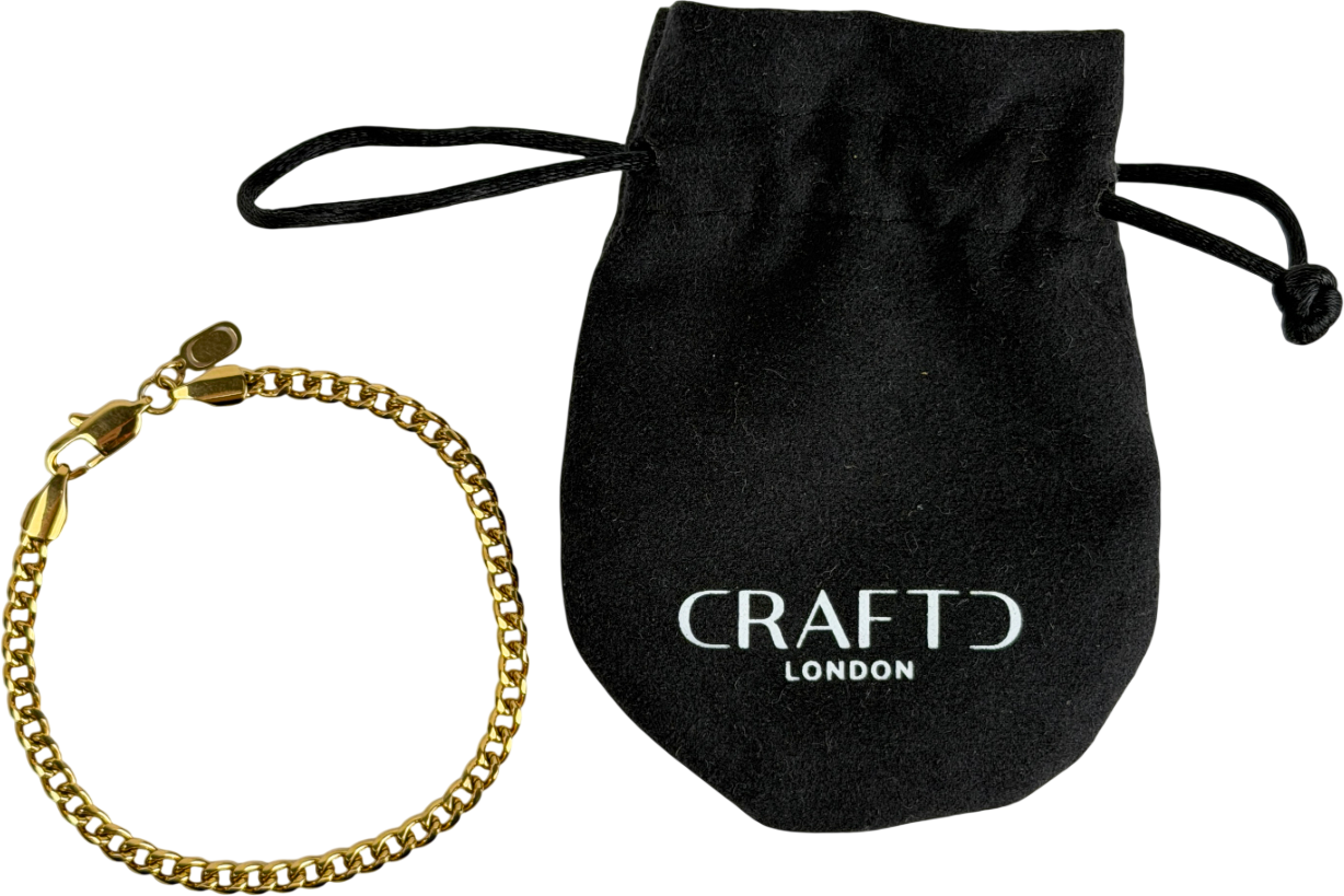 CRAFTD LONDON 18k gold plated Cuban 4mm Plated Bracelet
