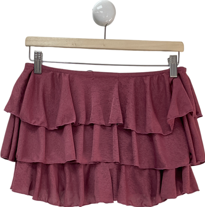 Ego Red Low Rise Frilly Skirt UK 12