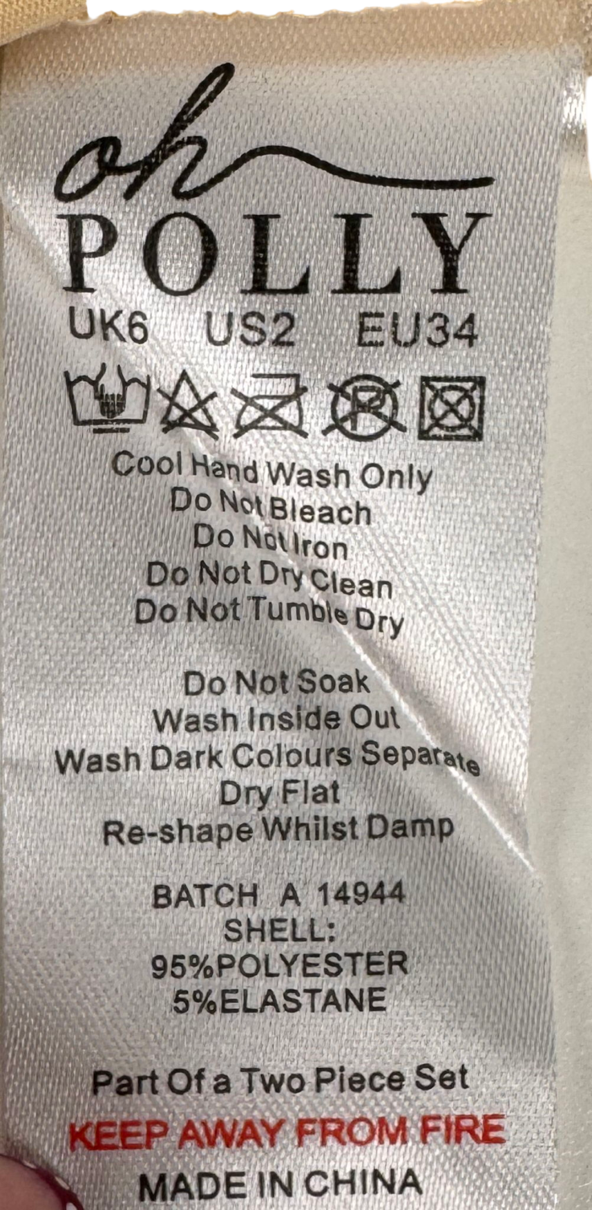 Oh Polly Butter Yellow Bikini Bottoms UK 6