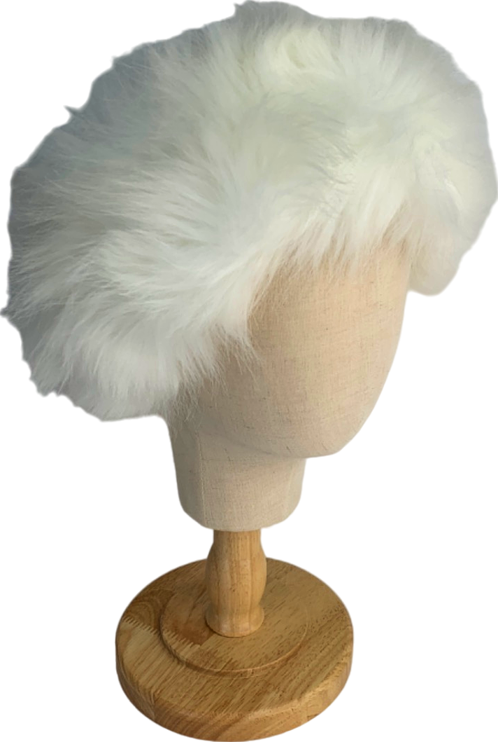 Unbranded White Faux Fur Head Band One Size