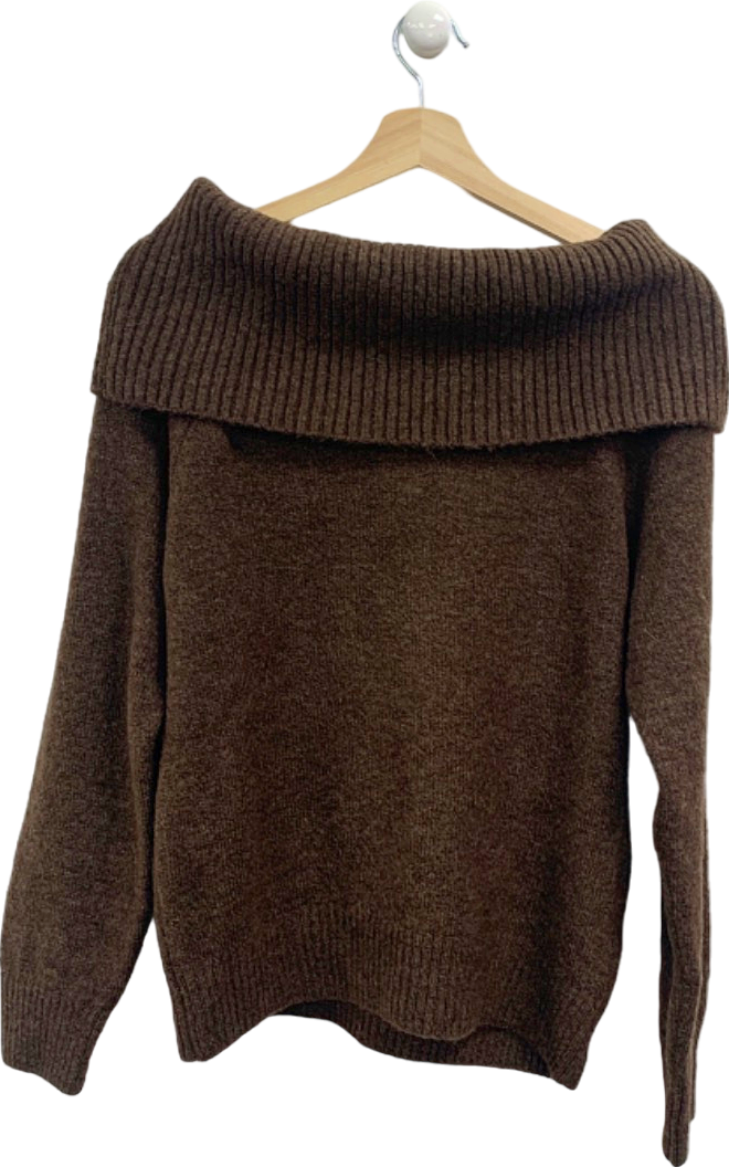 New Look Brown MG Bardot Jumper UK S