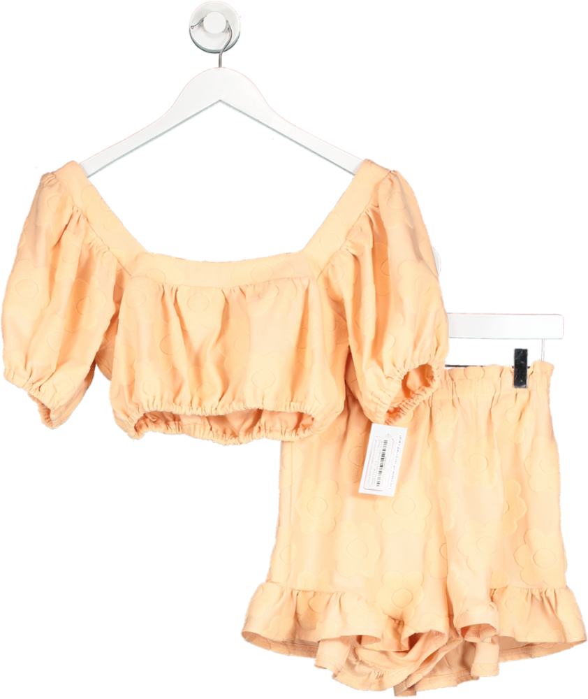 Labelrail Orange X Collyer Twins Floral Towelling Top And Shorts Set UK 10