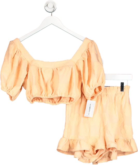 Labelrail Orange X Collyer Twins Floral Towelling Top And Shorts Set UK 10