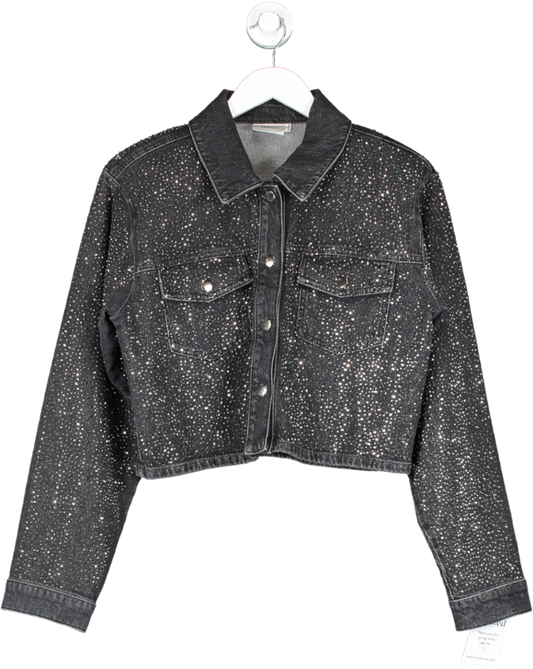 Gestuz Black Stud Embellished Denim Jacket UK 8